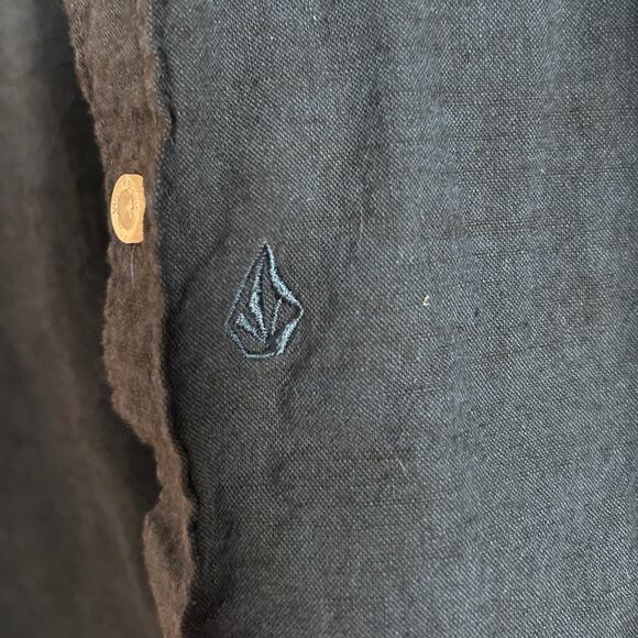 Volcom Men's Blue Button Up Long Sleeve Medium 100% Cotton - Picture 5 of 6